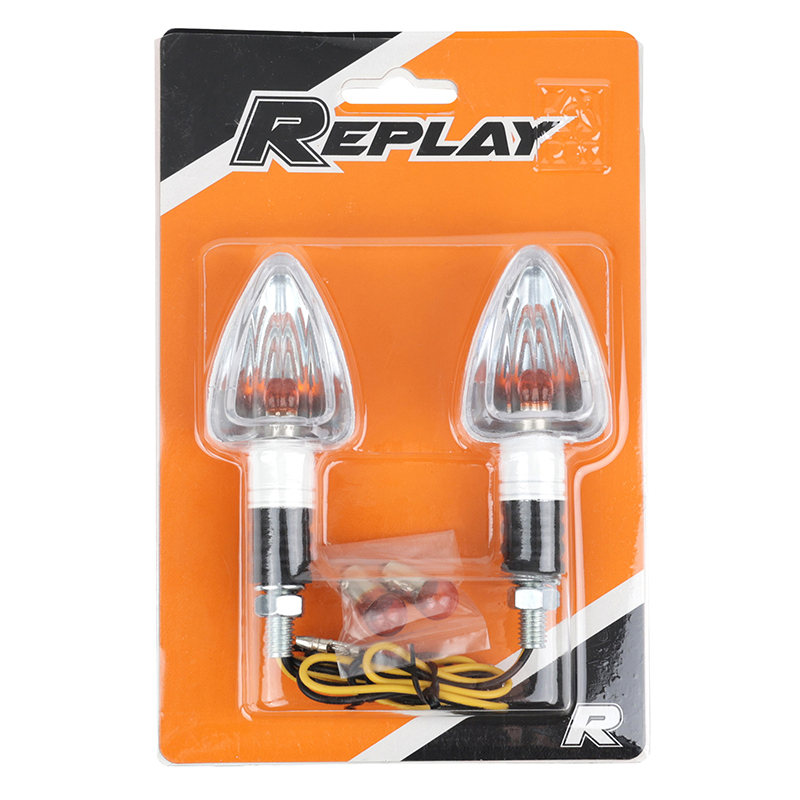 Clignotant universel Replay mini triangle a ampoule BA9S transparent-blanc (l 83MM - h 37MM - l 28MM) (paire) ** - vue 3