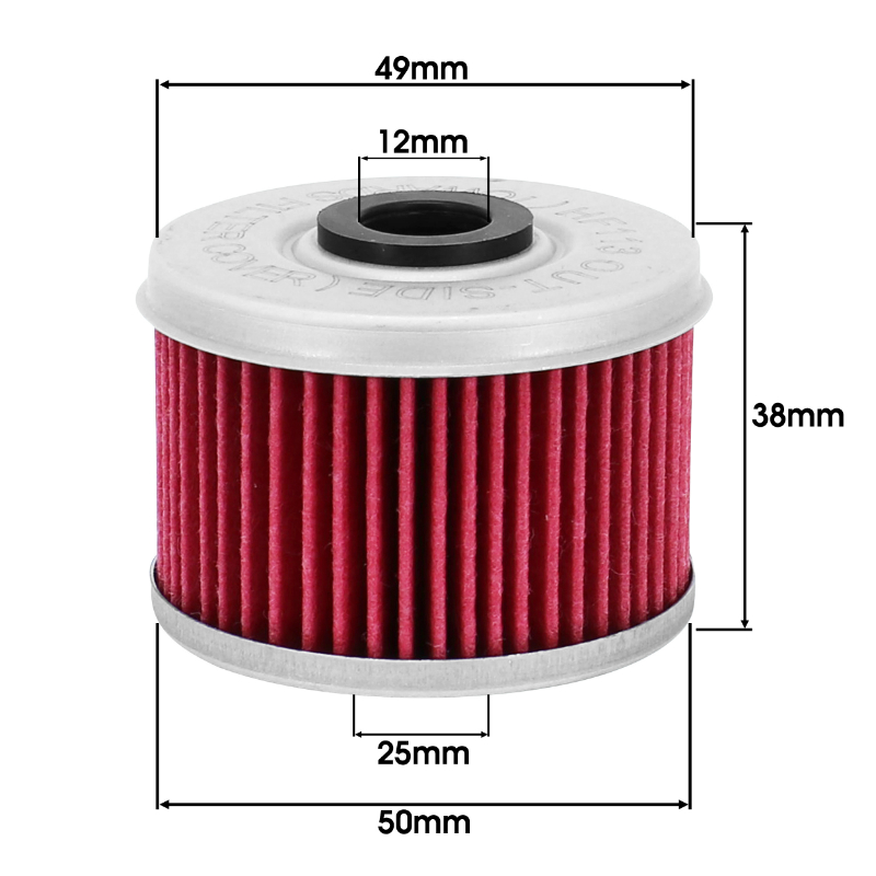 Filtre à huile Hiflofiltro HF113 Honda 125 Varadero 2001+ (50x38mm) - vue 2