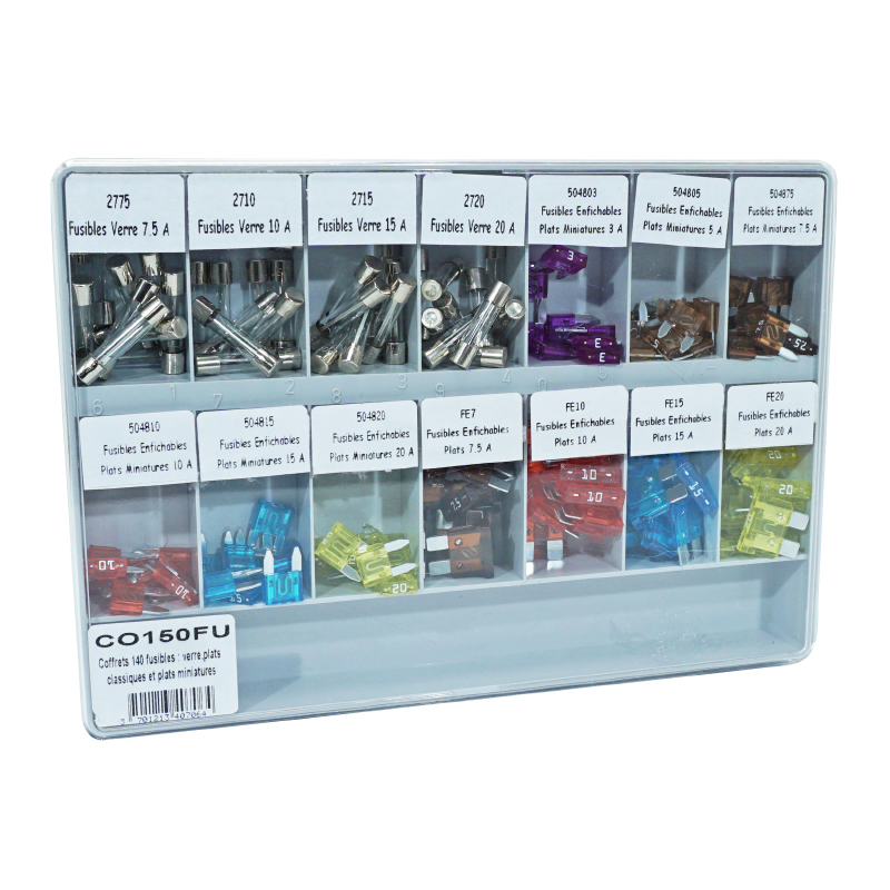Fusibles plats enfichables et ronds verre panachés - boîte de 140 pièces Sélection P2R - vue 3