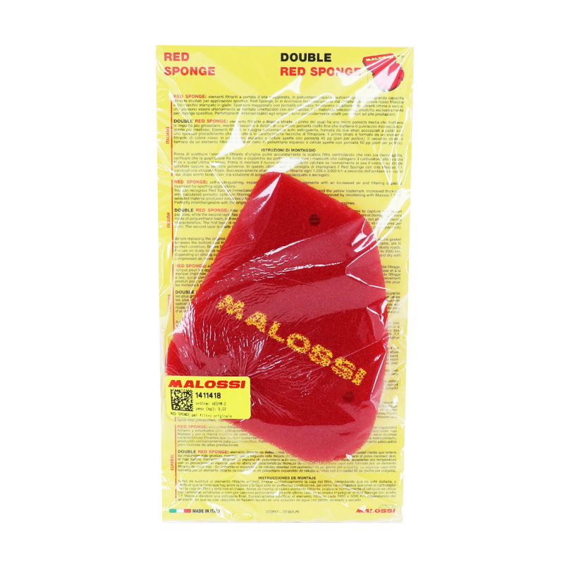 Mousse filtre à air Malossi rouge pour Peugeot 50 TKR, Trekker, Speedfight, Vivacity, Elyseo, Elystar, Looxor, Buxy - vue 4