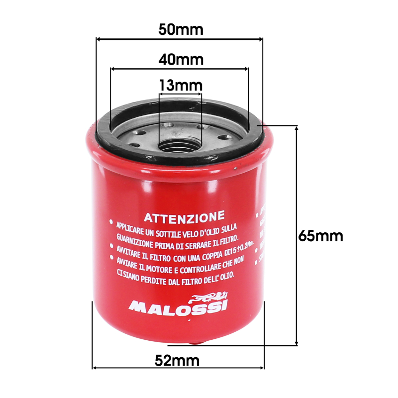 Filtre a huile maxiscooter Malossi red chilli pour piaggio 125 x-evo, 125 X7, 125 X8, 125 X9, 125 liberty, MP3, fly-vespa 125 GT, lx-aprilia 125 atlantic 2002+2011-gilera 125 nexus 2007+ (equiv HF183) - vue 2