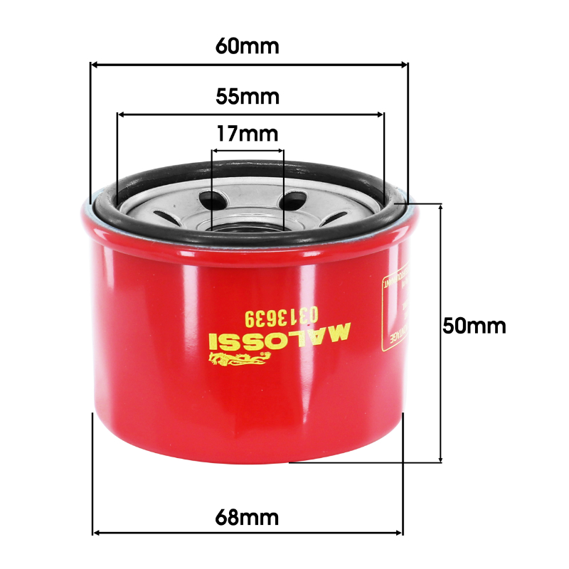 Filtre a huile maxiscooter Malossi red chilli pour yamaha 500 TMAX 2001+2011, 530 TMAX 2012+ - kymco 500 xciting 2005 +2012 (equivalent HF147) - vue 2