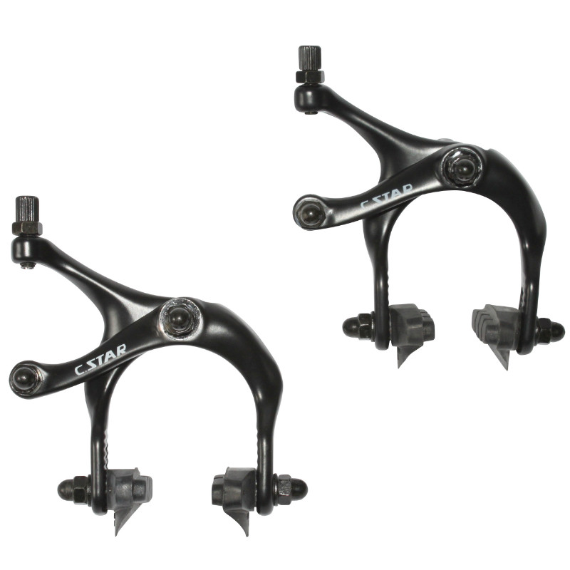 Étrier de frein route fixie Newton alu noir anodisé pour roue 700 (paire)
