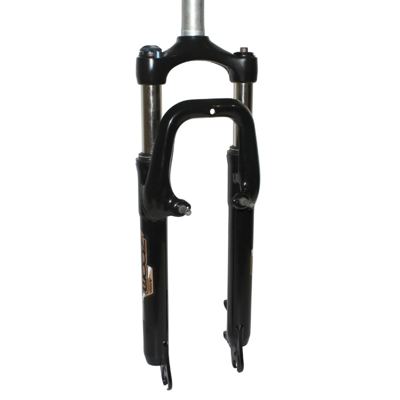 Fourche VTT 26" Zoom 386MLO à ressort noir réglable-blocable débattement 60 mm pivot lisse 285 mm 1"1/8-28,6 extérieur compatible V-brake et disque
