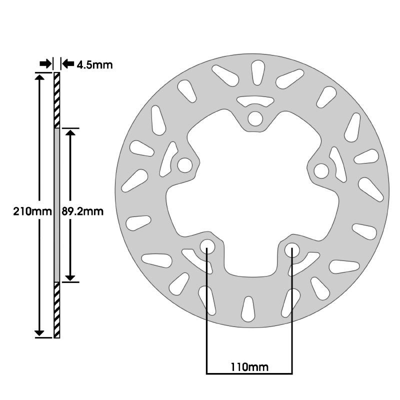 Disque de frein adaptable suzuki 400 burgman 2007+ ar (ext 210MM - int 89.2MM - 5 trous) (DF4111A) -Newfren - vue 2