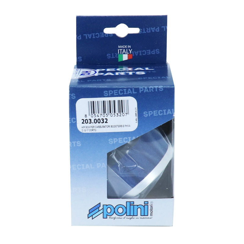 Filtre à air Polini PHBN-PHVA chrome mousse bleu fixation droite diam 36 (203.0032) - vue 3