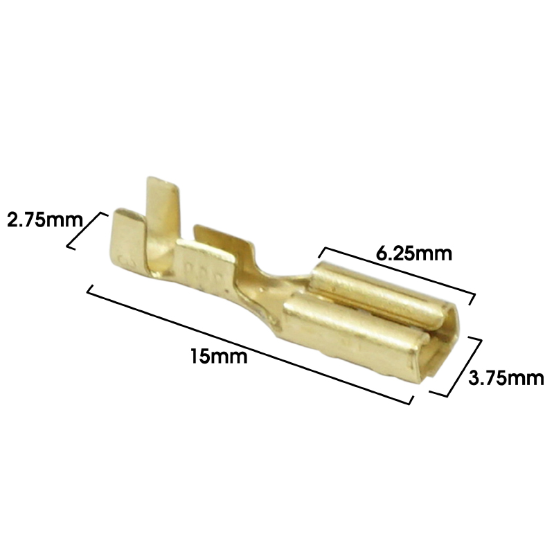 Cosse électrique laiton non isolée plate femelle 2,8 x 1 RS 7785 (sachet de 50 pièces) Sélection P2R - vue 2