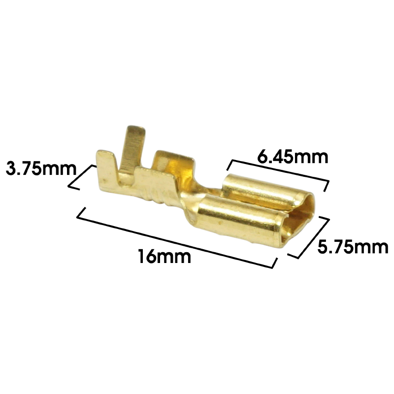 Cosse électrique laiton non isolée plate femelle 4,8 x 1 mm RS 7603 (50 pièces) Sélection P2R - vue 2