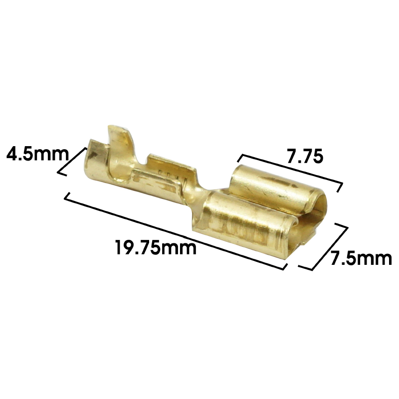 Cosse électrique laiton non isolée plate femelle 6,3 x 1 mm Sélection P2R (sachet de 50 pièces) - vue 2