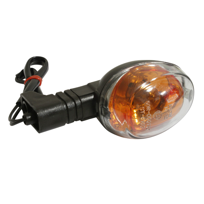 Clignotant 50 à boîte adaptable Rieju 50 MRX, RR, RS1, SMX 2000+ transparent-noir avant droit ou arrière gauche homologué CE