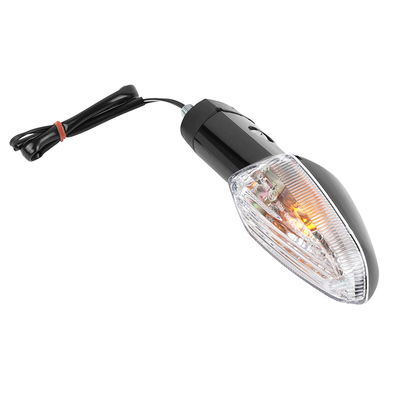 Clignotant moto adaptable Honda 125 CBF 2009+ et CBR 2011+ transparent-noir droit homologué CE - vue 3
