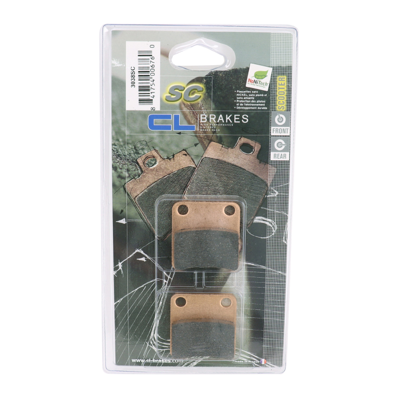 Plaquette de frein CL Brakes Daelim 50 S-Five 2006+ / Sym Orbit 50 2008-2009 avant (3038 SC) - vue 3