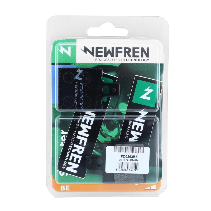 Plaquette de frein Newfren pour aprilia 125-150 leonardo 1997+1998 av - beta 125 eikon +1998 av - malaguti 125-150 ciak 2000+2002 av (l 40MM - h 56.5MM - p 8MM) (FD0263BE) (elite organique) - vue 3
