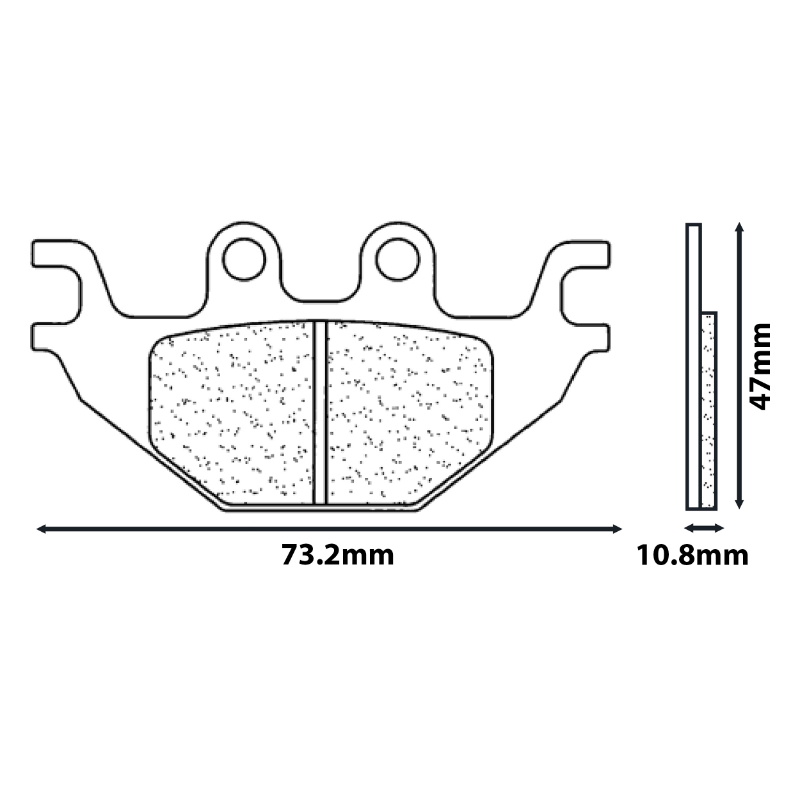 Plaquette de frein CL Brakes pour Yamaha 125 YZF-R125 2008+ et MT-125 2015+ arrière (1 jeu de 2 plaquettes - 1147 RX3 touring métal fritté) - vue 2
