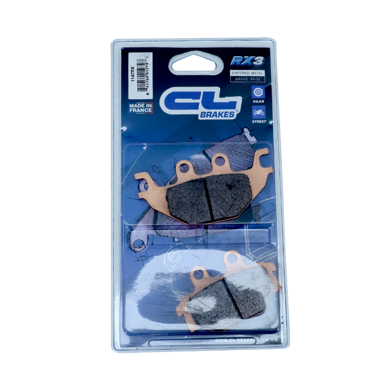 Plaquette de frein CL Brakes pour Yamaha 125 YZF-R125 2008+ et MT-125 2015+ arrière (1 jeu de 2 plaquettes - 1147 RX3 touring métal fritté) - vue 3
