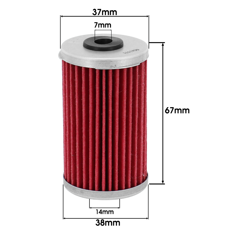 Filtre a huile moto adaptable daelim 125 roadwin 2004+, 125 daystar 2000+ (38X67MM) -Hiflofiltro HF169 - vue 2