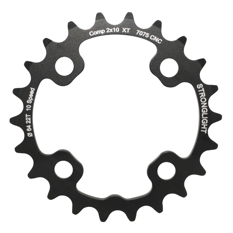 PLATEAU VTT 4BRA D.64 POUR SHIMANO XT M785 STRONGLIGHT DOUBLE 22DTS INTERIEUR NOIR (POUR EXTERIEUR 36DTS) NON FILETE - EPAISSEUR 3.5mm 10V.