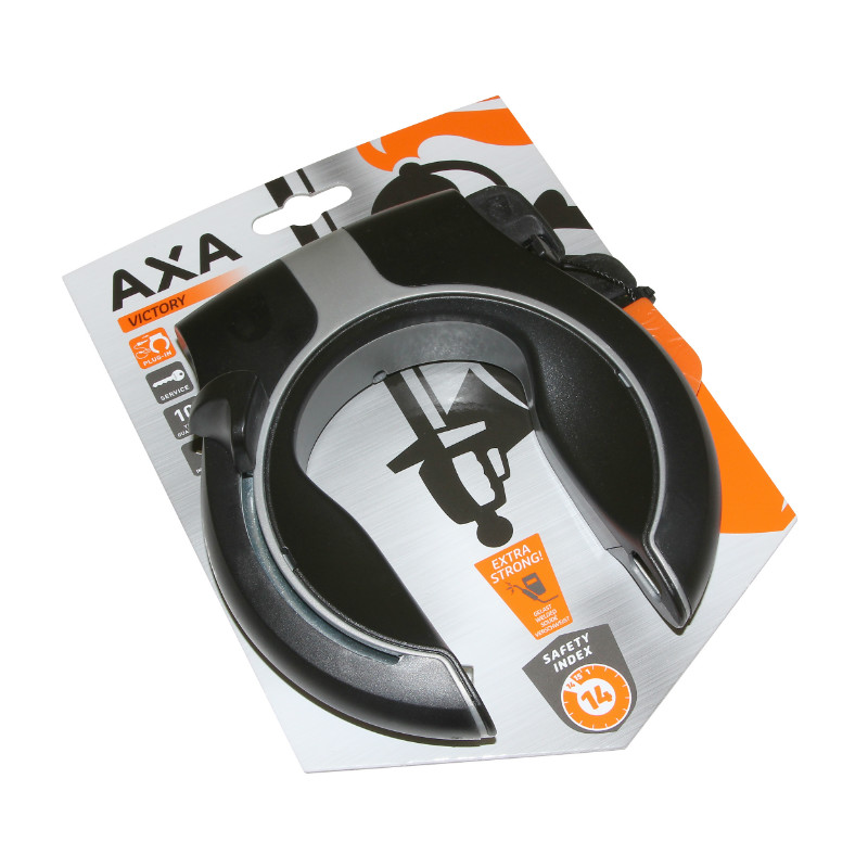 Antivol vélo en fer à cheval AXA Victory noir mat-argent sécurité niveau 14-15 compatible Plug - vue 2