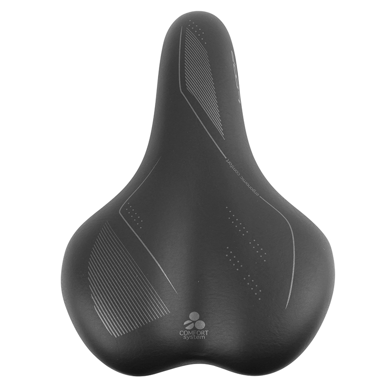 Selle Newton City Gray Line femme gel à ressort modéré noir 265x184mm rail acier - vue 2