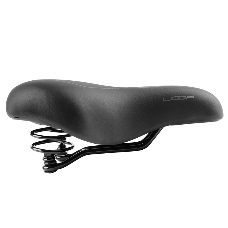Selle Newton City Gray Line femme gel à ressort modéré noir 265x184mm rail acier - vue 4