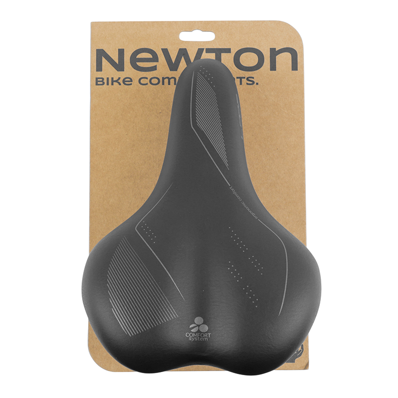 Selle Newton City Gray Line femme gel à ressort modéré noir 265x184mm rail acier - vue 6