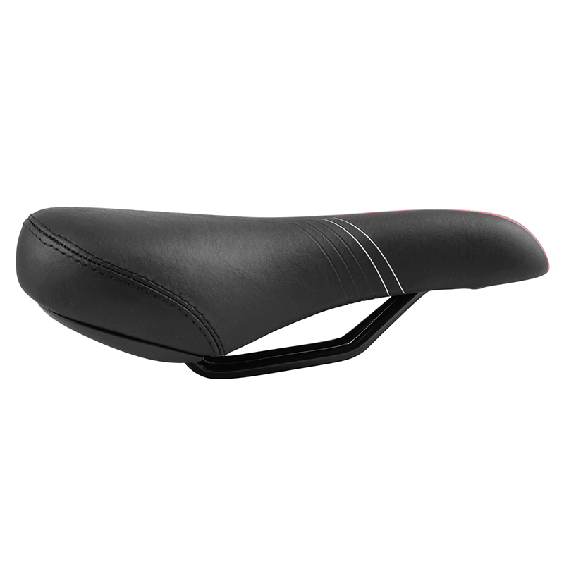 Selle junior Newton Mission noir décoration rouge-argent 240x160mm rail acier noir - vue 4