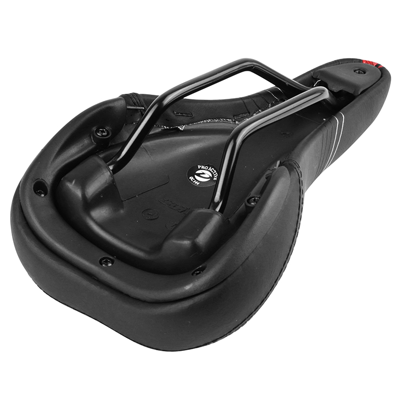 Selle junior Newton Mission noir décoration rouge-argent 240x160mm rail acier noir - vue 5