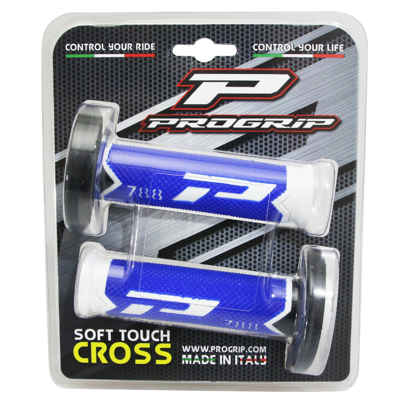 Revêtement de poignée Progrip 788 triple densité 115 mm blanc bleu noir closed end (paire) - vue 2