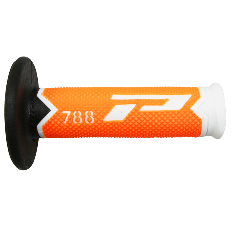 Revêtement de poignée Progrip 788 triple densité fluo blanc-orange-noir 115 mm fermé (paire) - vue 3