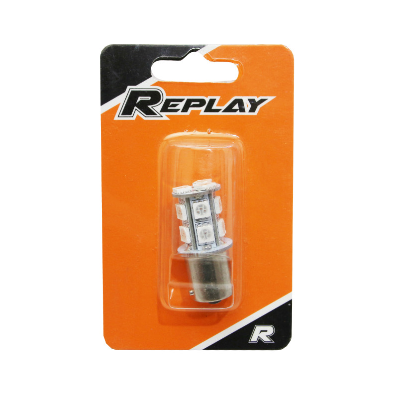Ampoule LED 12V 3,3W culot BA15S 8000+10000K blanc brillant 13SMD clignotant REPLAY - vue 2