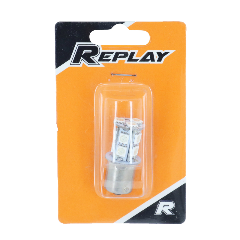 Ampoule LED 12V 3,3W culot BA15S 8000+10000K rouge brillant 13 SMD clignotant REPLAY - vue 3