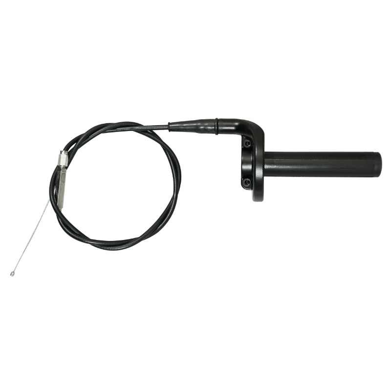Poignee de gaz 50 a boite Replay tirage rapide alu noir (complete) (livree avec transmission + vis tendeur M10X125) - vue 3