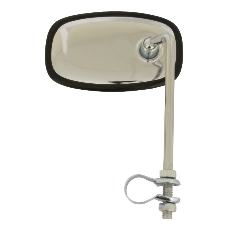 Rétroviseur universel cyclo Replay vintage rectangle acier chromé réversible (H111MM, L66MM, diam collier 22MM) - vue 2