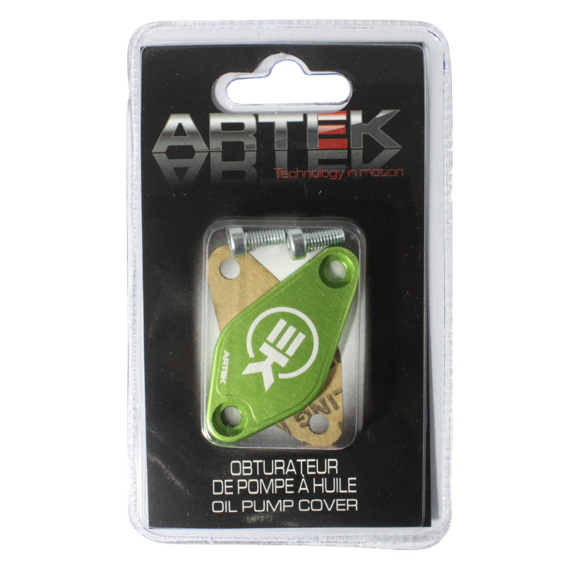 Obturateur pompe à huile 50 boîte Artek pour Minarelli 50 AM6 Derbi 50 Senda GPR vert monster - vue 3