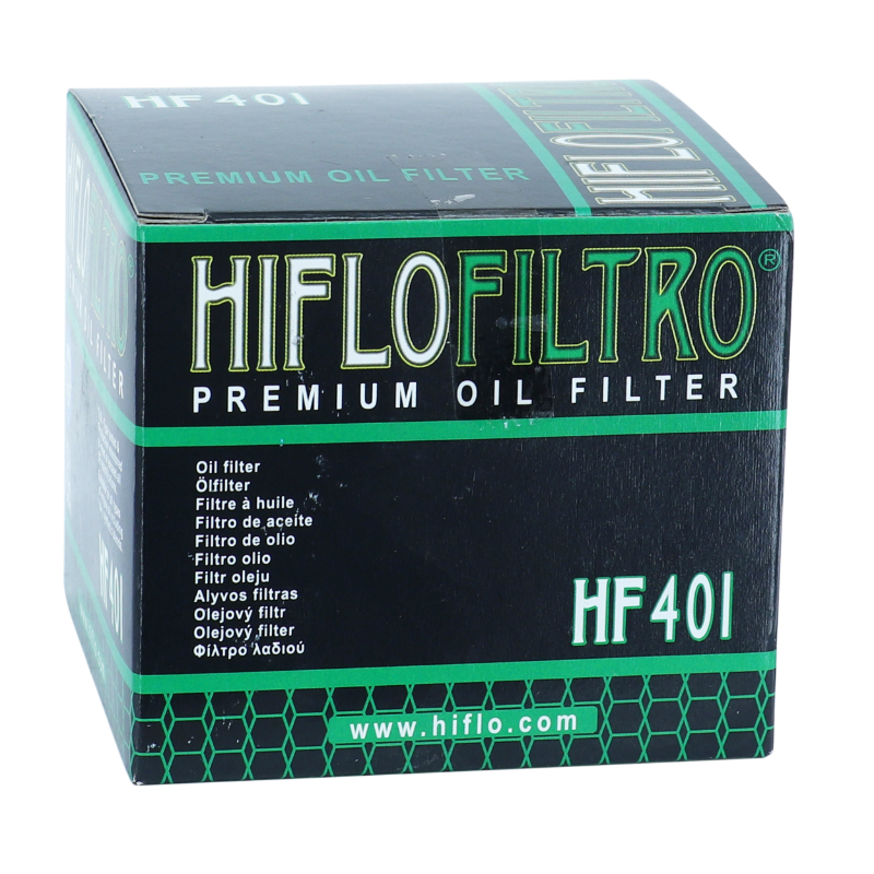 Filtre à huile Hiflofiltro HF401 adaptable Kawasaki Z 650/750/900 Ninja - Triumph 900 Daytona/1200 Trophy - Yamaha 1000 FJ/1300 XJR - Honda 1200 Gold Wing (76x56mm) - vue 3