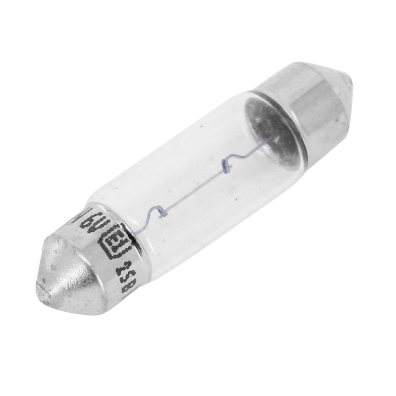 Ampoule-lampe standard 6V 5W culot SV8,5 (11X35) norme C5W navette blanc (feu de position) (vendu a l unite) -Flosser - vue 2