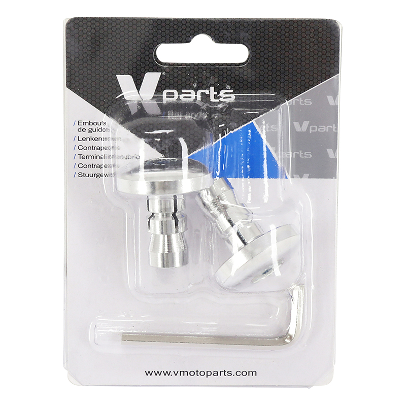 Embouts de guidon Vicma aluminium argent diamètre 14 mm (paire) - vue 2
