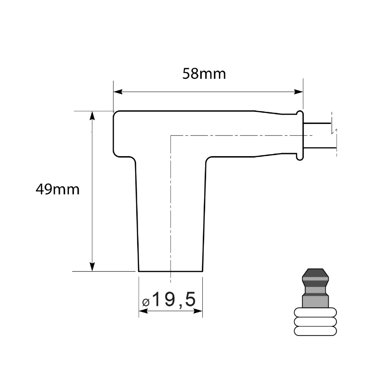 Antiparasite NGK Racing CR4 coudé pour bougie avec olive (8054) - vue 4