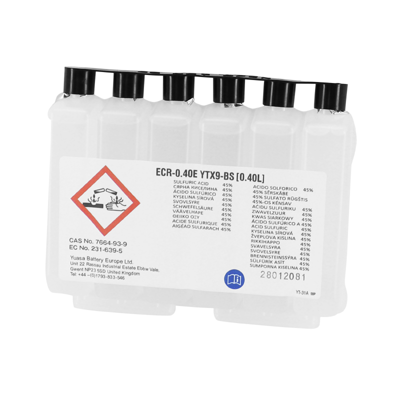 Batterie 12V 8 ah YTX9-BS Yuasa MF sans entretien livree avec pack acide (lg152xl87xh107mm) - vue 3