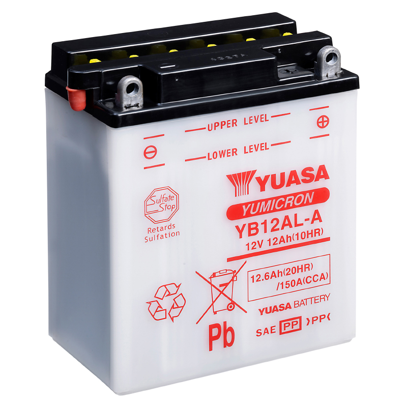 Batterie 12V 12 ah YB12AL-A Yuasa yumicron conventionnelle avec entretien (lg134xl80xh160mm)