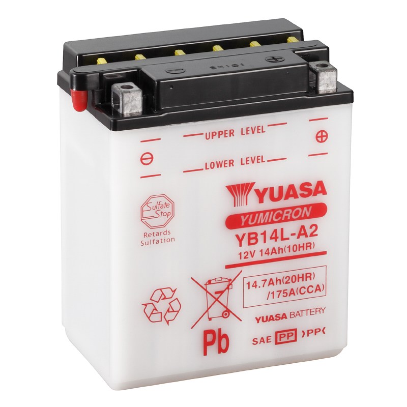 Batterie 12V 14 ah YB14L-A2 Yuasa yumicron conventionnelle avec entretien (lg134xl89xh166mm)