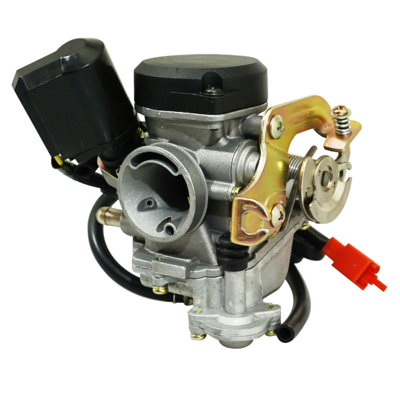 Carburateur adaptable Peugeot Kisbee 4T, V-Clic 4T, Kymco Agility 4T, SYM Orbit 4T, Baotian BT49QT 4T, scooter 50 chinois 4T GY6 139QMB (diam 19 mm) P2R - vue 3