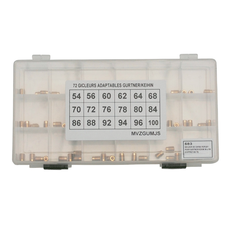 Gicleur principal Gurtner-Keihin sélection P2R n° 54 à 100 (coffret de 72)