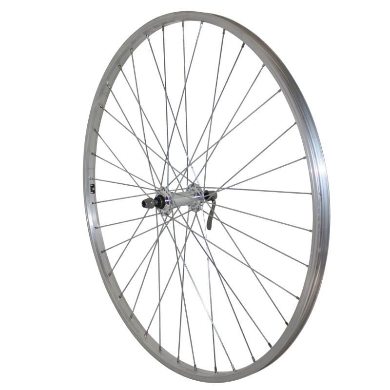 Roue avant vélo VTC 28" blocage rapide jante alu argent MACH1 M110 (ETRTO 19-622) - vue 2