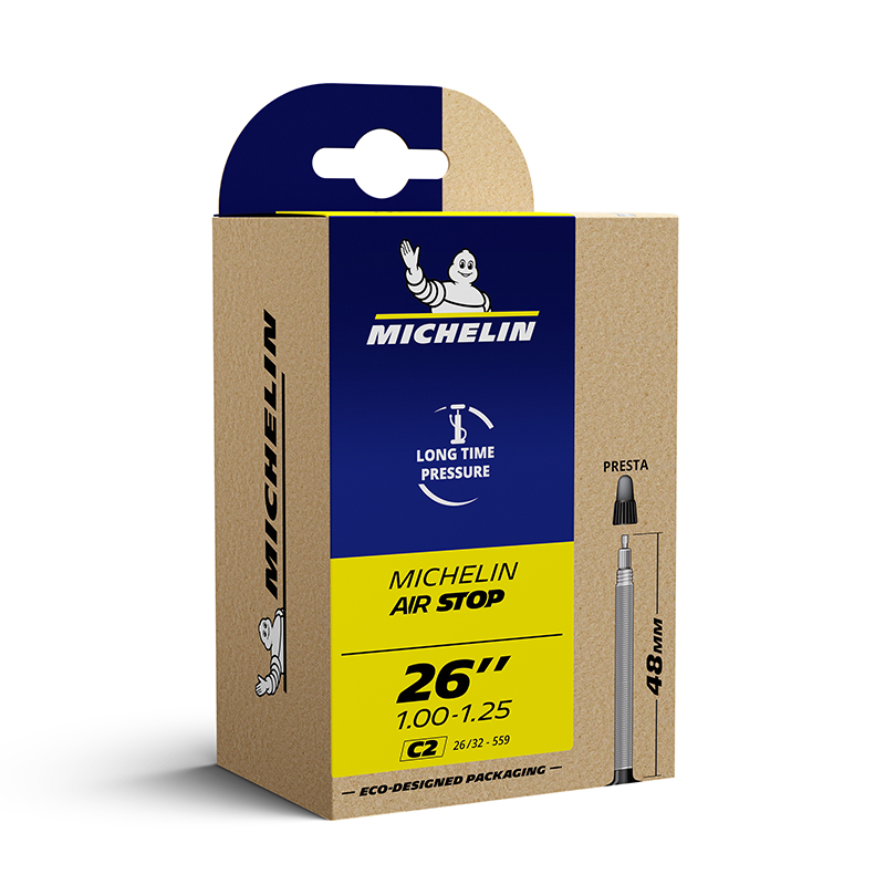 CHAMBRE A AIR VELO 26 x 1.00-1.25 MICHELIN C2 VALVE PRESTA 48mm 135g (OFFRE SPECIALE)