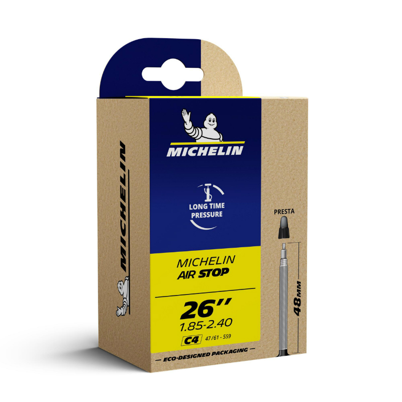 CHAMBRE A AIR VELO 26" x 1.85 A 2.40 MICHELIN C4 PRESTA VP 48MM 199G (47/61-559) (BOITE)- Remplace la réference V710031C - vue 2