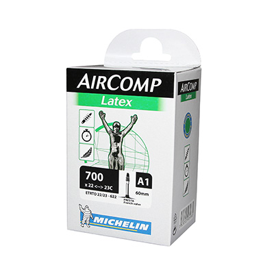 Chambre à air vélo 700 x 22-23 Michelin A1 latex valve Presta 60 mm - vue 2