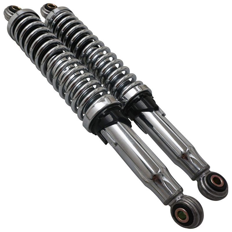 Amortisseur cyclo reglable chrome (entraxe 330MM) diametre fixation superieur 10MM et inferieur 8MM (paire) -selection P2R - vue 2