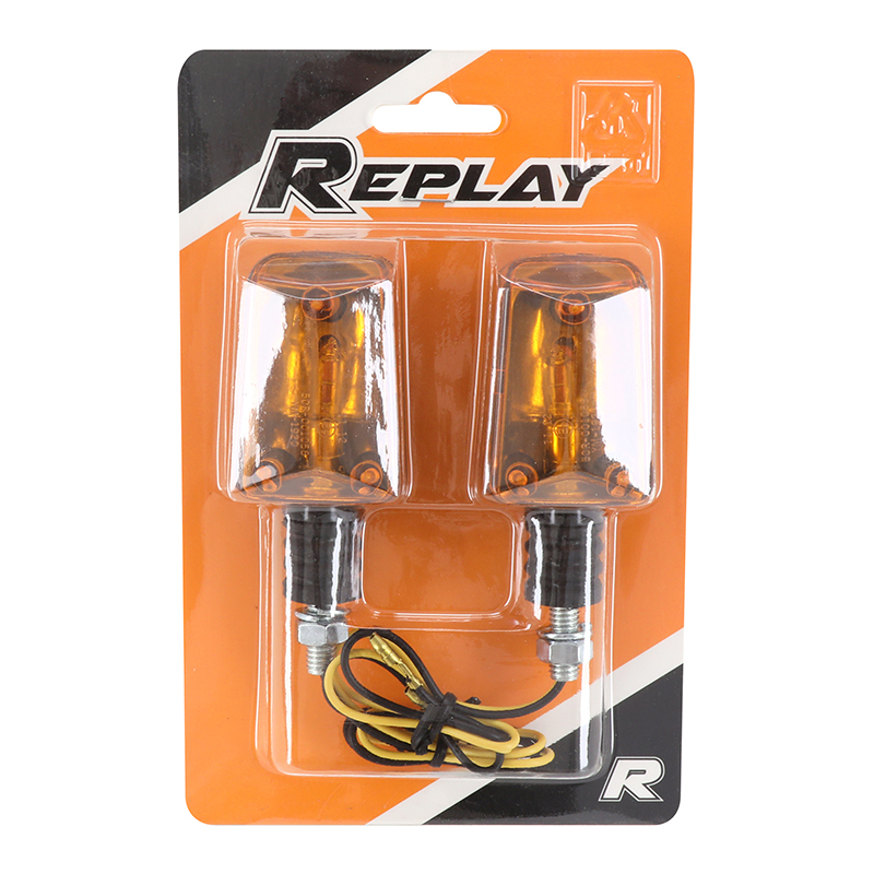 Clignotant universel Replay rectangle a ampoule BAX9S orange-noir base courte (l 81MM - h 38MM - l 37MM) (homologue ce) (paire) - vue 3
