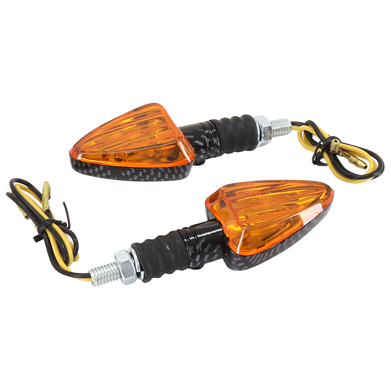 Clignotant universel Replay triangle a ampoule BA9S orange-carbone brillant base courte (l 78MM - h 37MM - l 27MM) (homologue ce) (paire) - vue 2